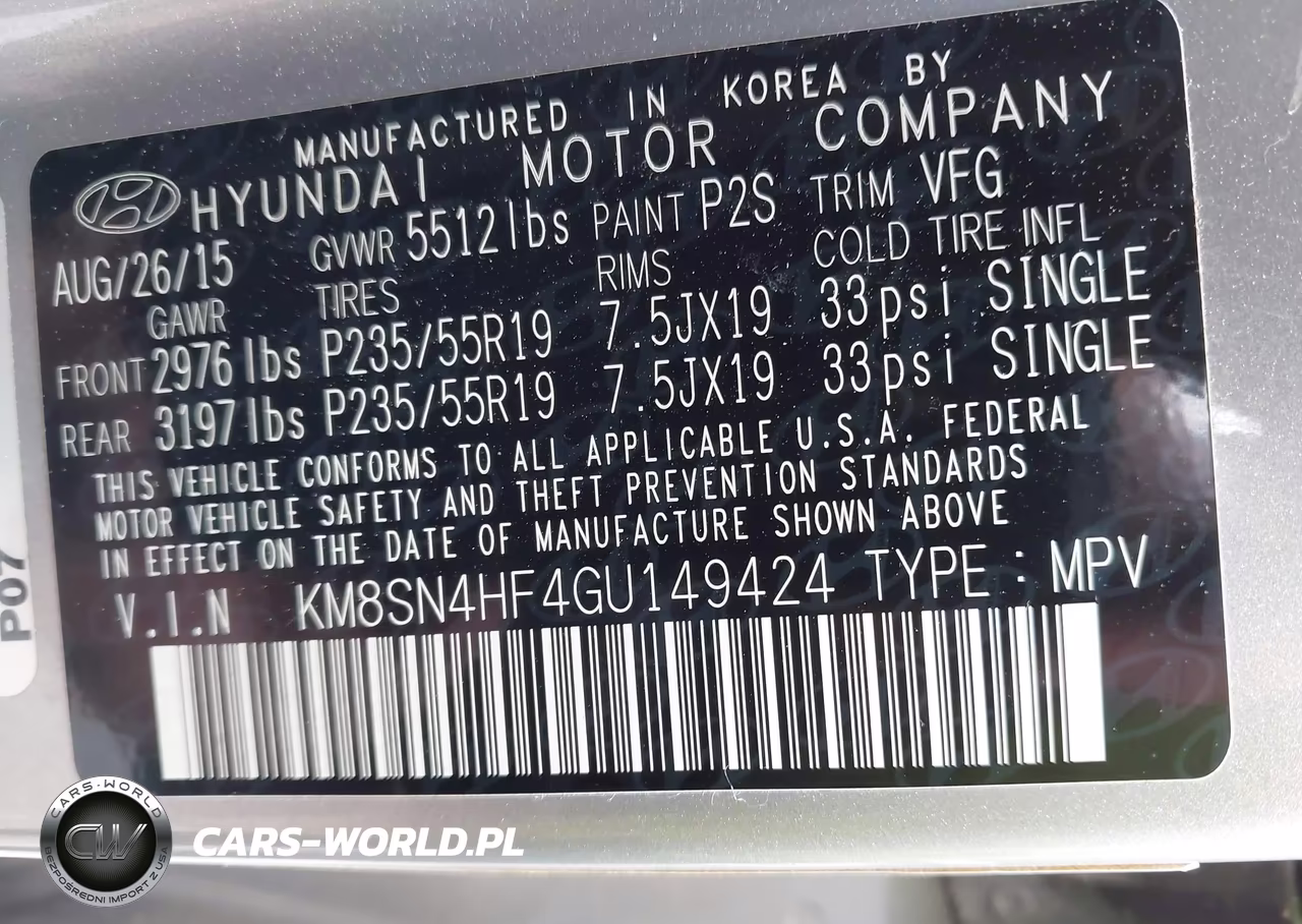 2016 Hyundai Santa Fe Limited VIN:KM8SN4HF4GU149424 - 9