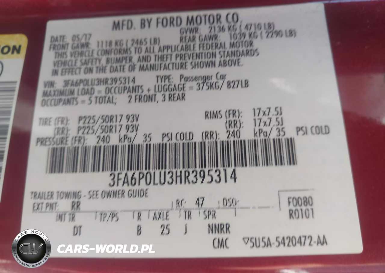 2017 Ford Fusion Hybrid Se VIN:3FA6P0LU3HR395314 - 9