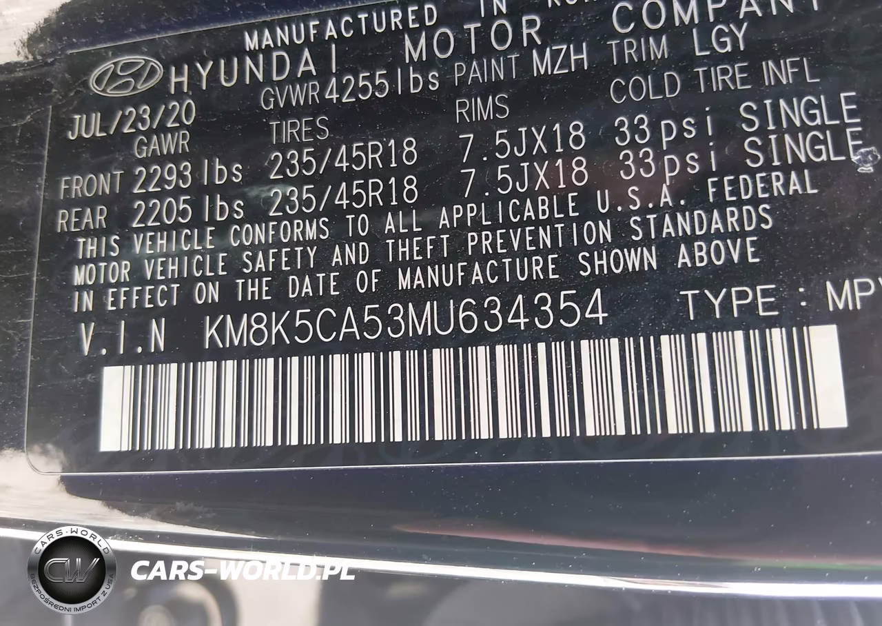 2021 Hyundai Kona Ultimate VIN:KM8K5CA53MU634354 - 9