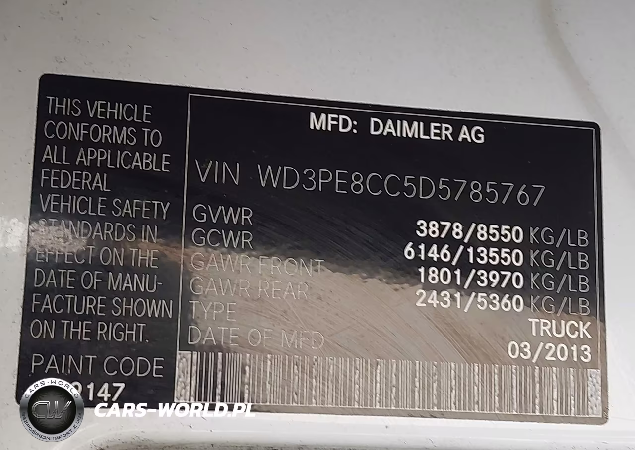 2013 Mercedes-Benz Sprinter 2500 High Roof VIN:WD3PE8CC5D5785767 - 9