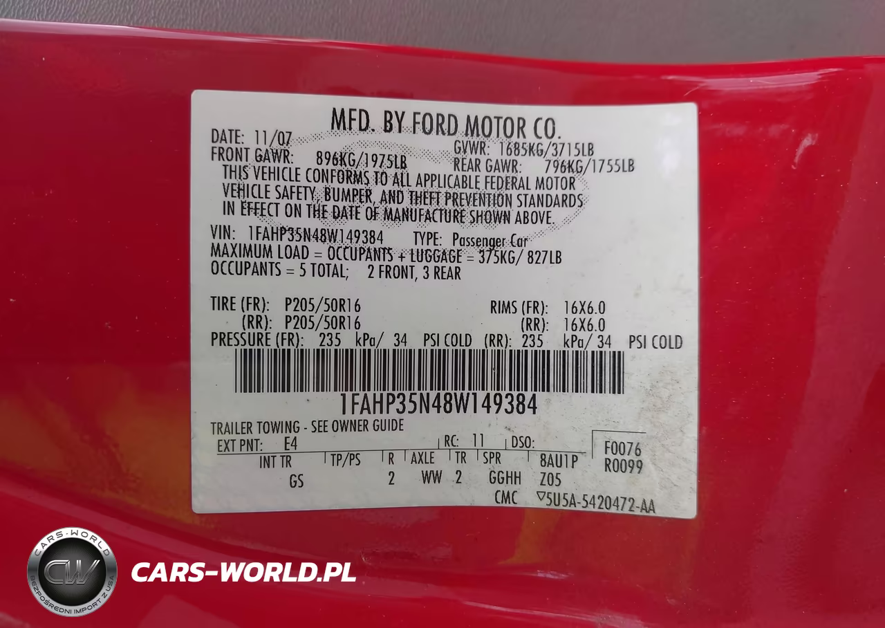 2008 Ford Focus Se-Ses VIN:1FAHP35N48W149384 - 9