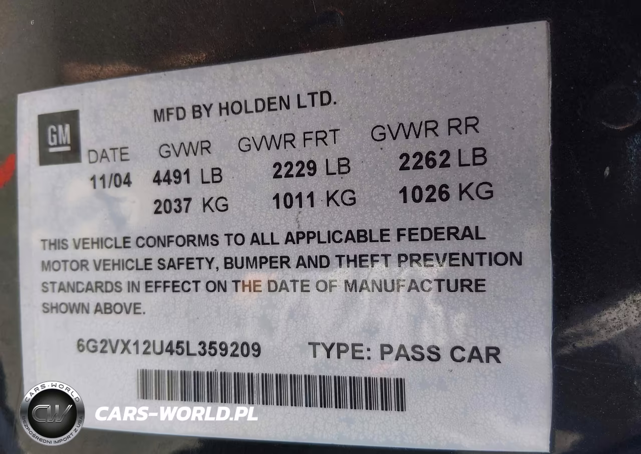 2005 Pontiac Gto VIN:6G2VX12U45L359209 - 9