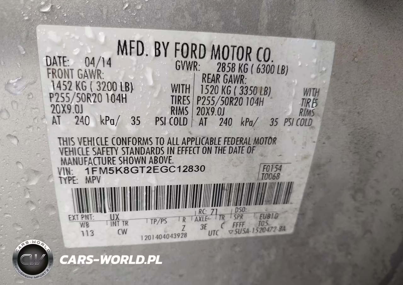 2014 Ford Explorer Sport VIN:1FM5K8GT2EGC12830 - 9
