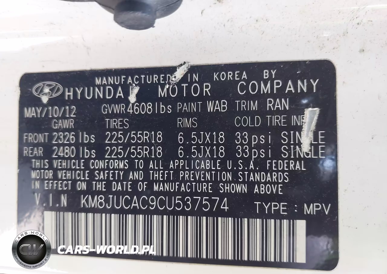 2012 Hyundai Tucson Limited VIN:KM8JUCAC9CU537574 - 9