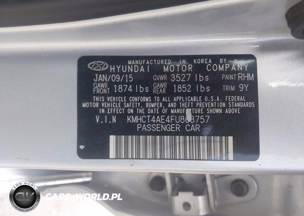 2015 Hyundai Accent Gls VIN:KMHCT4AE4FU863757 - 9