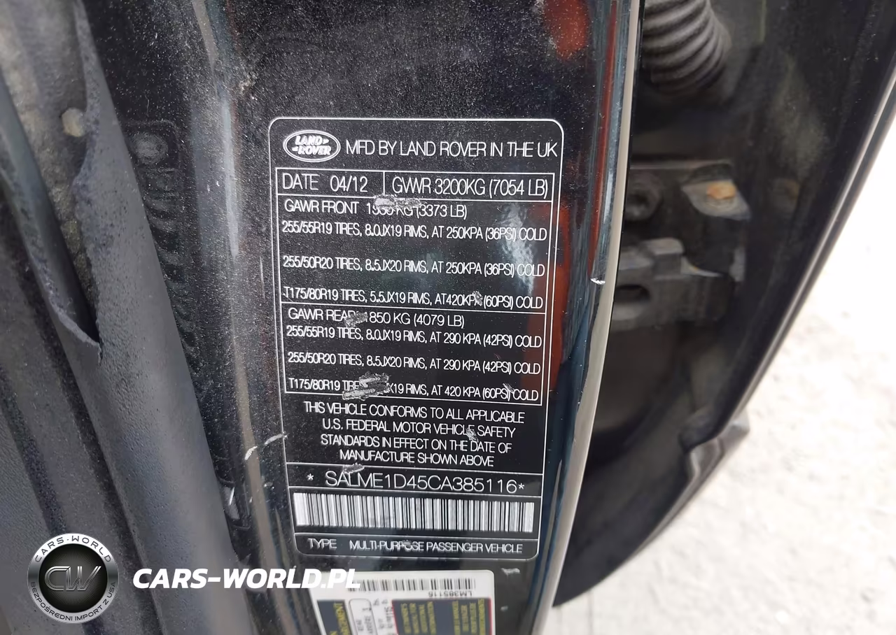 2012 Land Rover Range Rover Hse VIN:SALME1D45CA385116 - 9