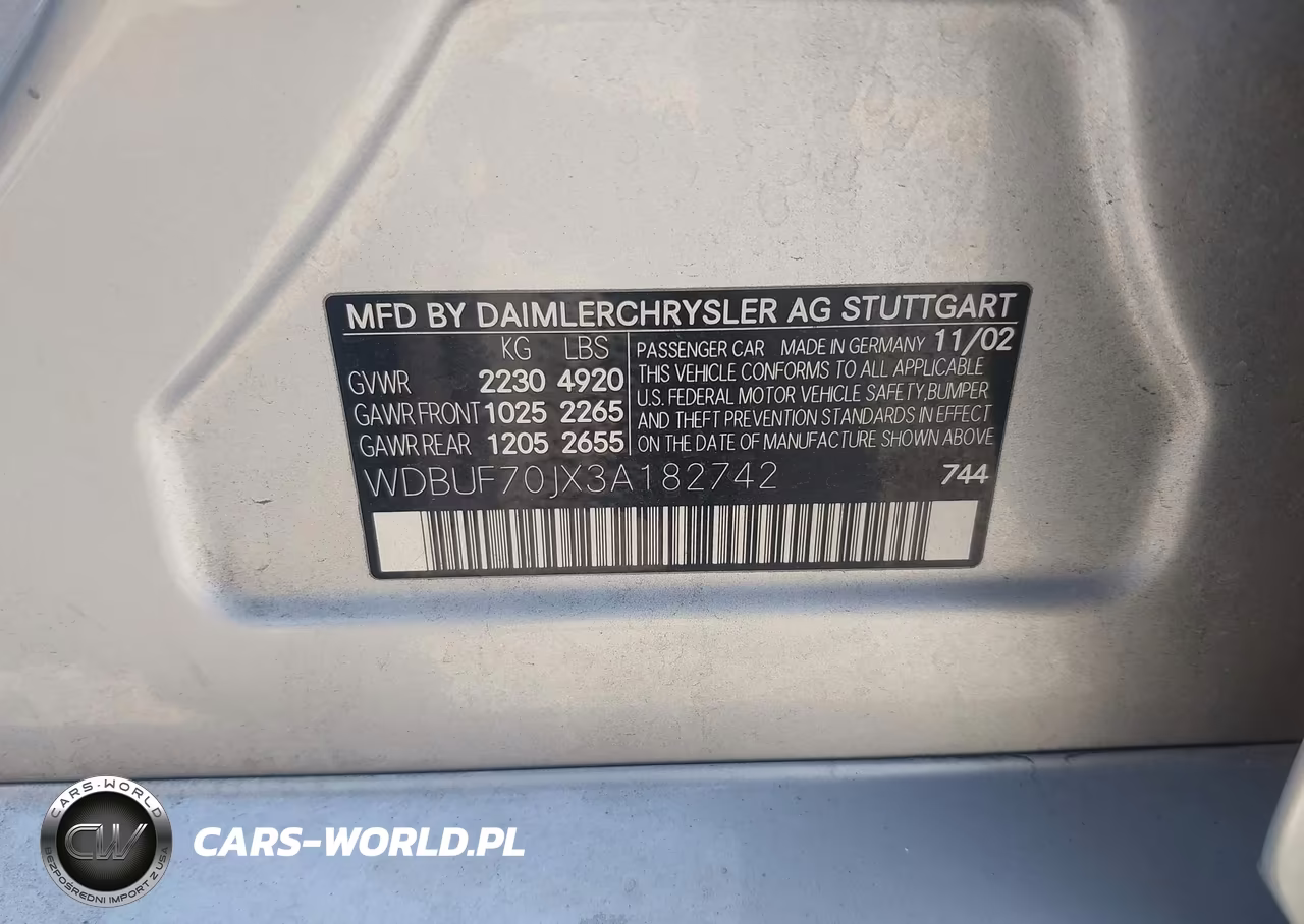 2003 Mercedes-Benz E 500 VIN:WDBUF70JX3A182742 - 9