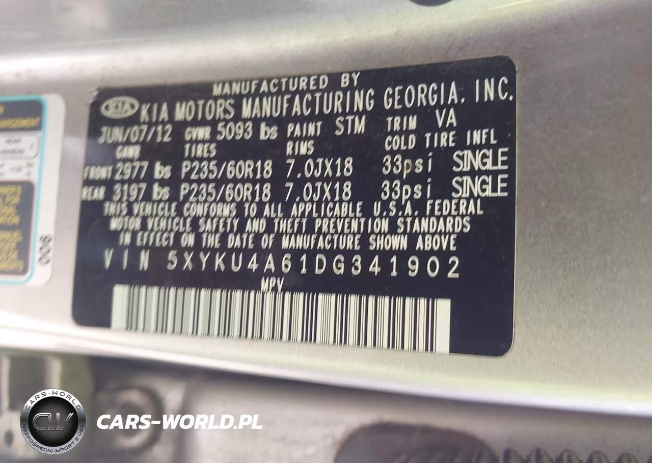 2013 Kia Sorento Ex VIN:5XYKU4A61DG341902 - 9