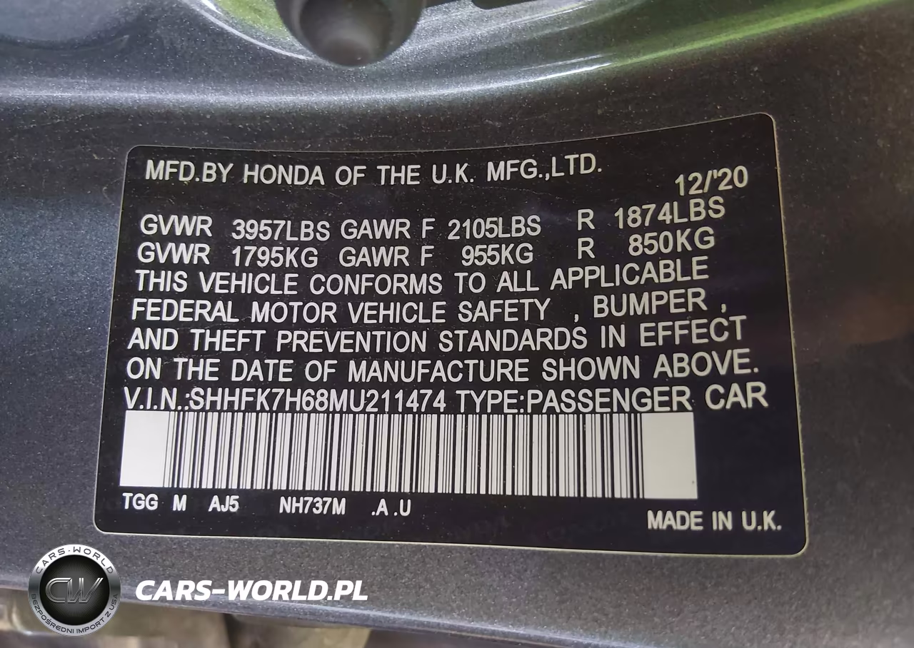 2021 Honda Civic Ex VIN:SHHFK7H68MU211474 - 9