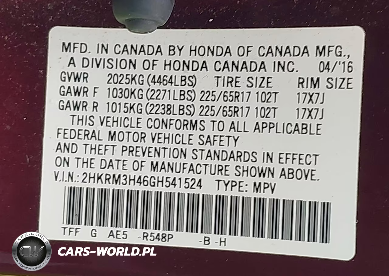 2016 Honda Cr-V Se VIN:2HKRM3H46GH541524 - 9