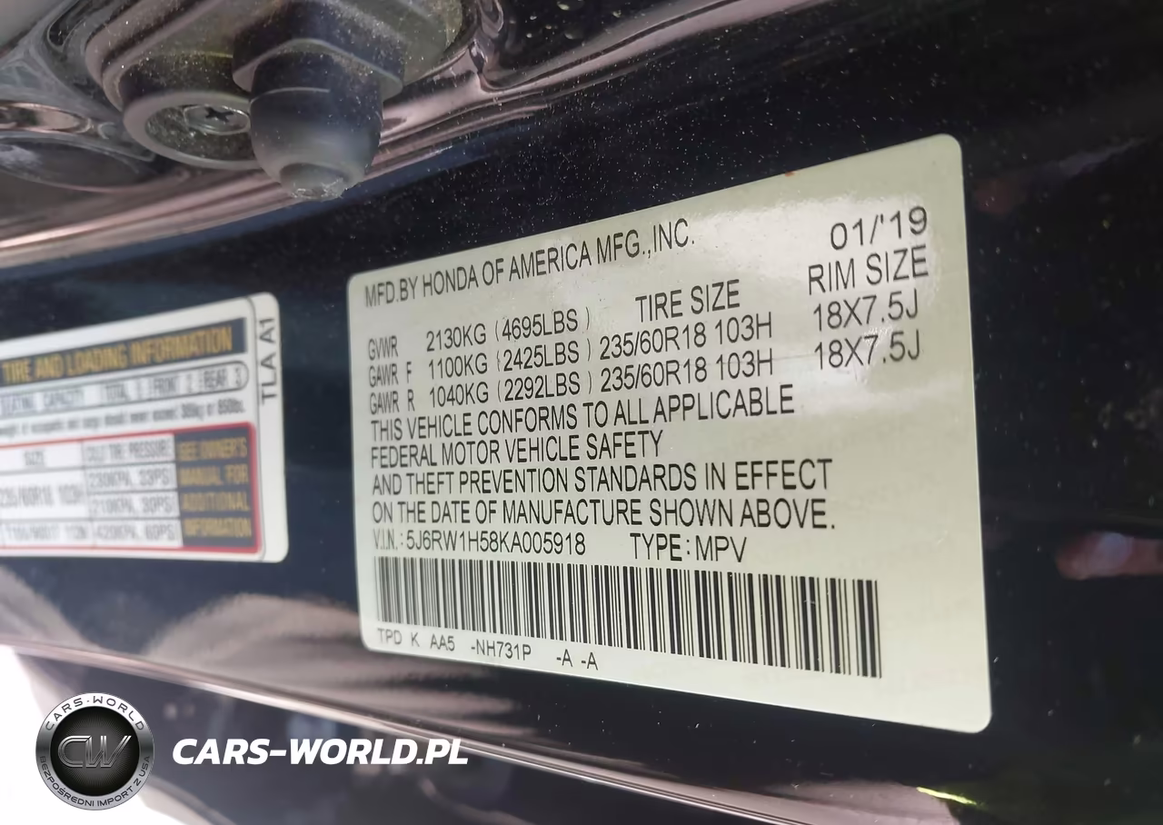 2019 Honda Cr-V Ex VIN:5J6RW1H58KA005918 - 9