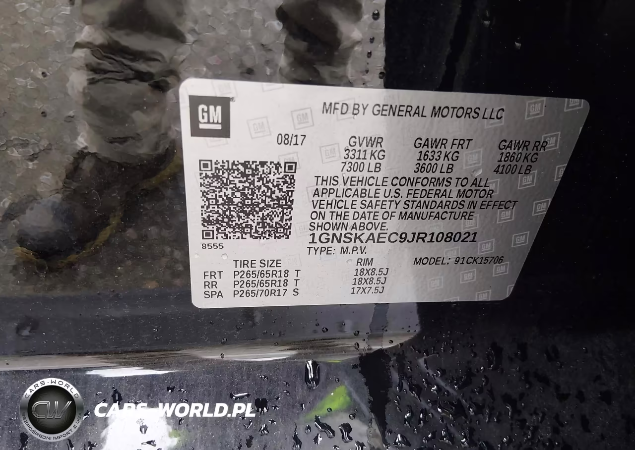 2018 Chevrolet Tahoe Ls VIN:1GNSKAEC9JR108021 - 9