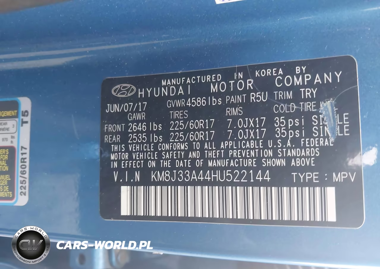 2017 Hyundai Tucson Se VIN:KM8J33A44HU522144 - 9