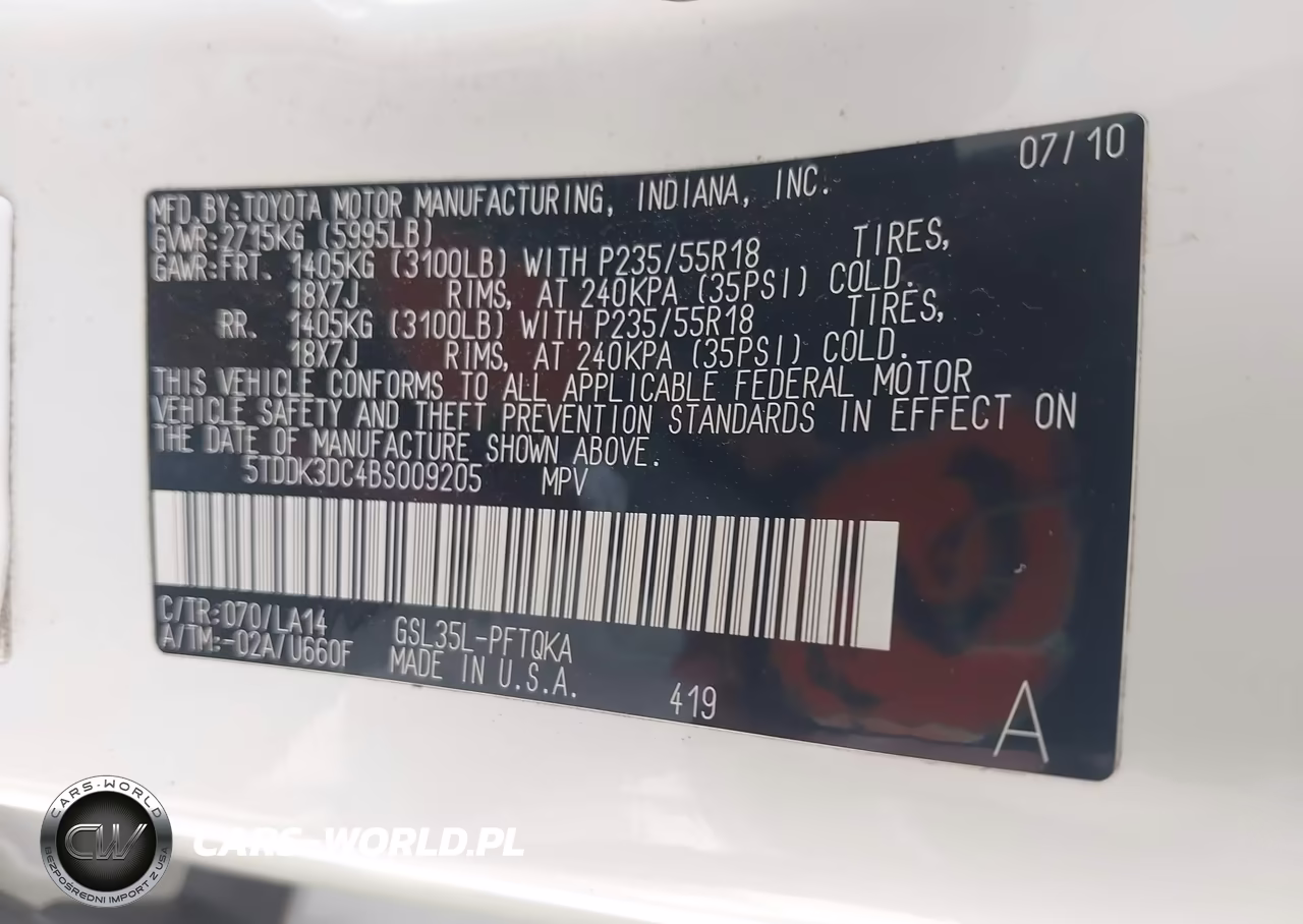 2011 Toyota Sienna Limited VIN:5TDDK3DC4BS009205 - 9