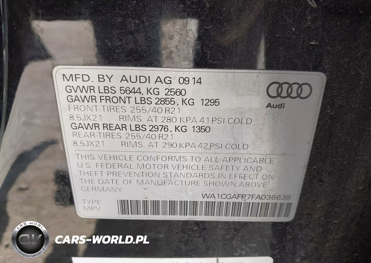 2015 Audi Sq5 3.0T Premium Plus VIN:WA1CGAFP7FA036638 - 9