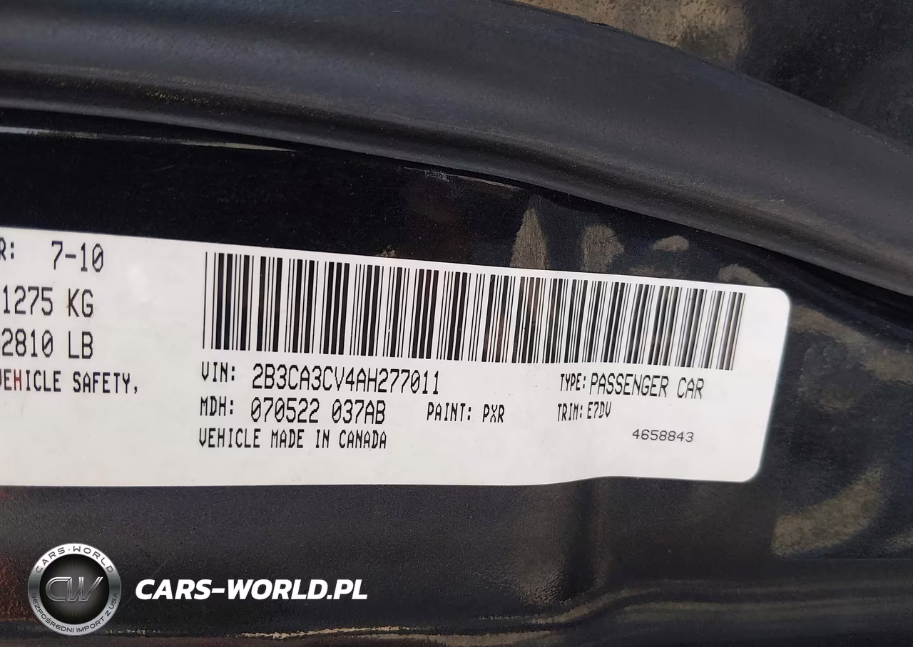 2010 Dodge Charger Sxt VIN:2B3CA3CV4AH277011 - 9