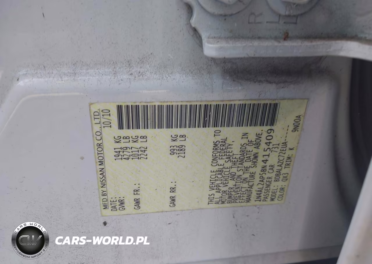 2011 Nissan Altima 2.5 VIN:1N4AL2AP5BN415409 - 9