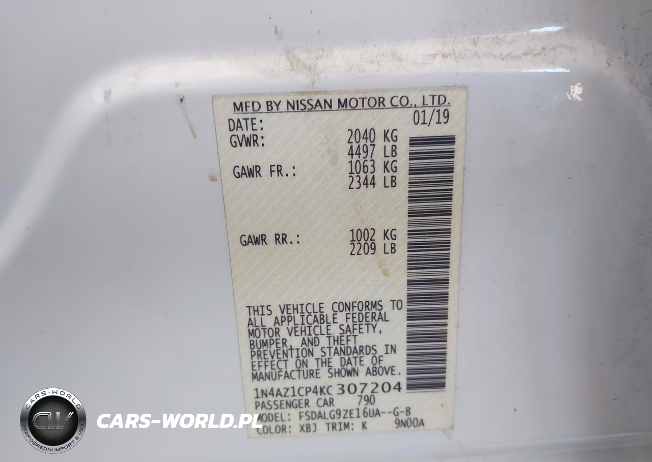 2019 Nissan Leaf Sl VIN:1N4AZ1CP4KC307204 - 9