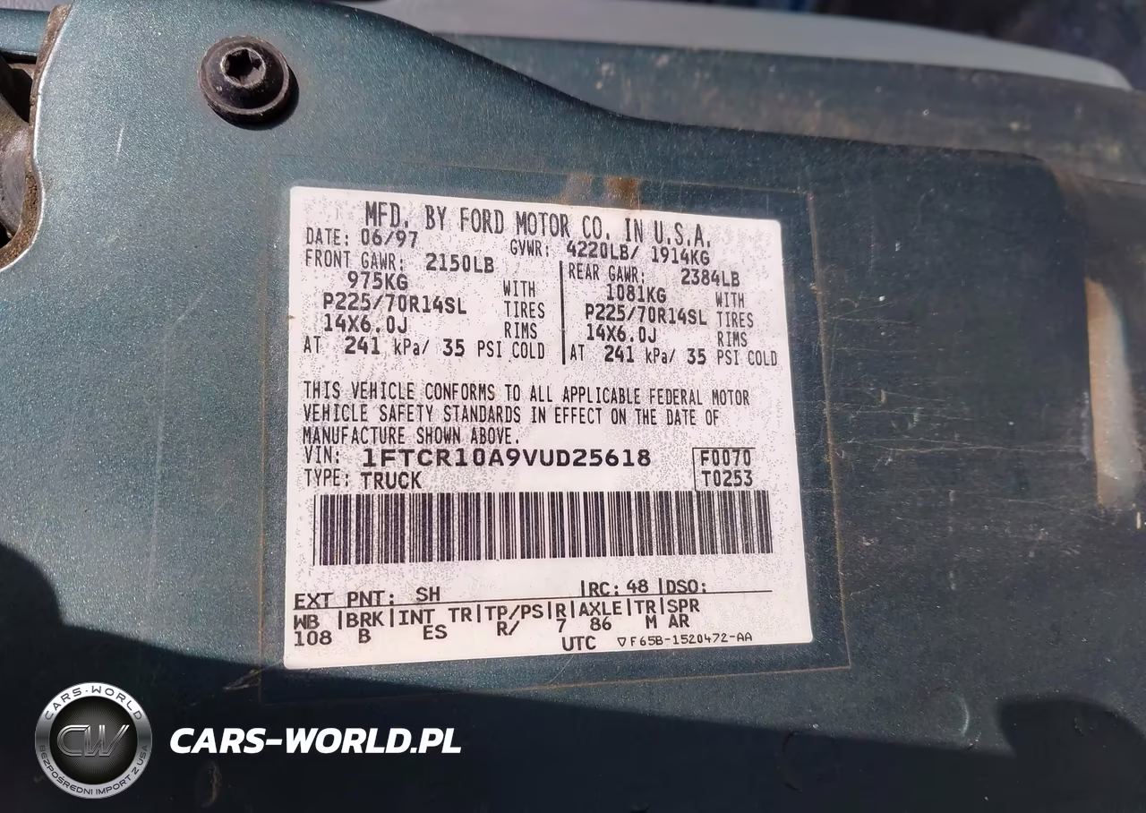 1997 Ford Ranger Splash-Xl-Xlt VIN:1FTCR10A9VUD25618 - 9
