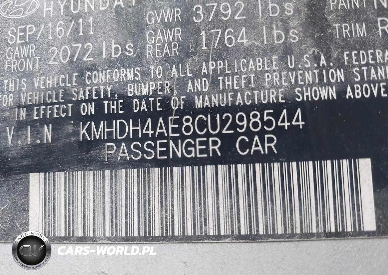 2012 Hyundai Elantra Gls (Ulsan Plant) VIN:KMHDH4AE8CU298544 - 9