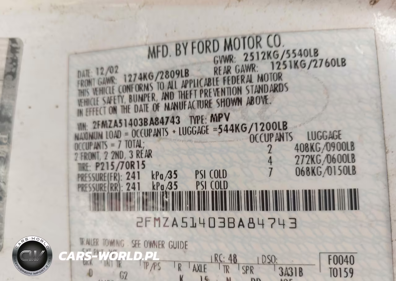 2003 Ford Windstar Lx VIN:2FMZA51403BA84743 - 9