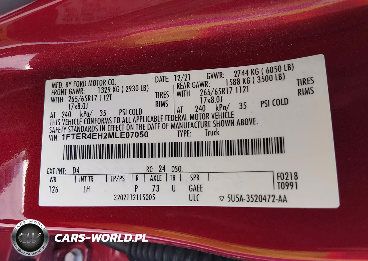 2021 Ford Ranger Xlt VIN:1FTER4EH2MLE07050 - 9