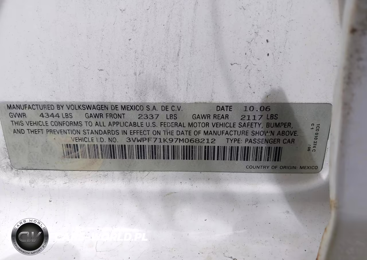 2007 Volkswagen Jetta 2.5 VIN:3VWPF71K97M068212 - 9