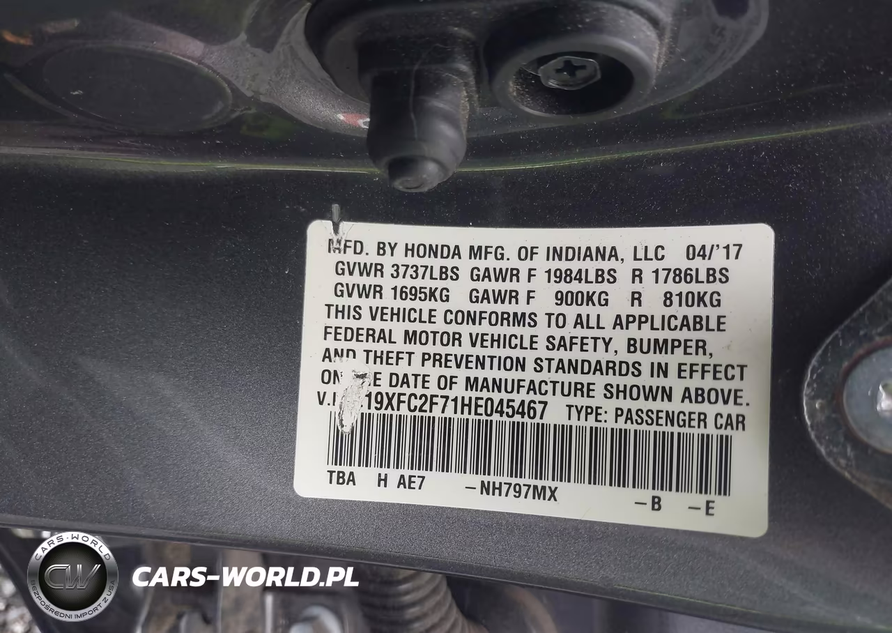 2017 Honda Civic Ex VIN:19XFC2F71HE045467 - 9