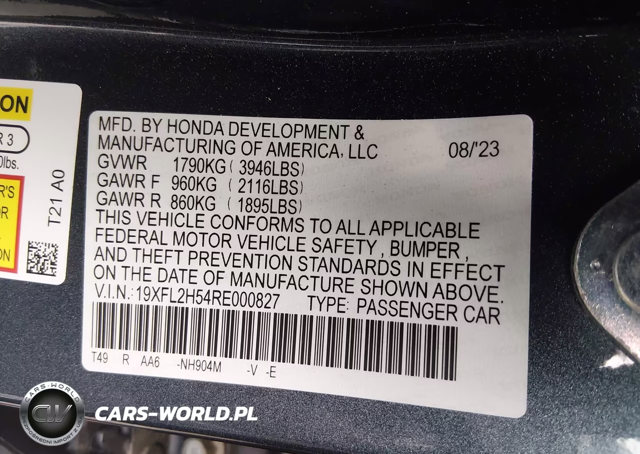 2024 Honda Civic Lx VIN:19XFL2H54RE000827 - 9