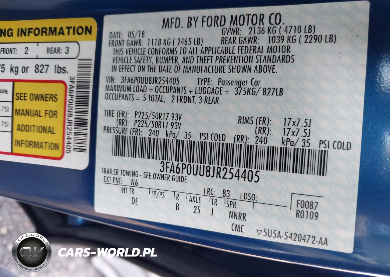 2018 Ford Fusion Hybrid S VIN:3FA6P0UU8JR254405 - 9