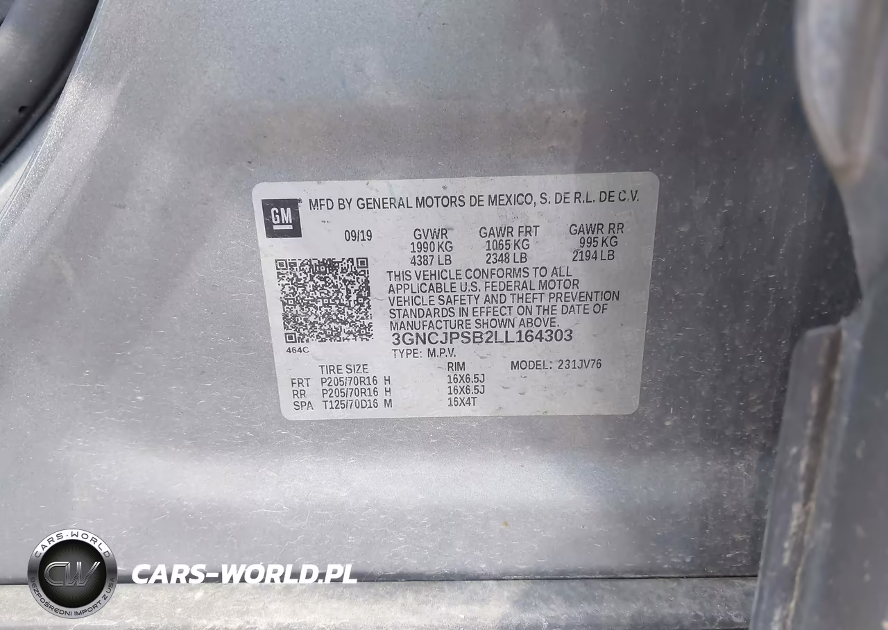 2020 Chevrolet Trax Awd Lt VIN:3GNCJPSB2LL164303 - 9