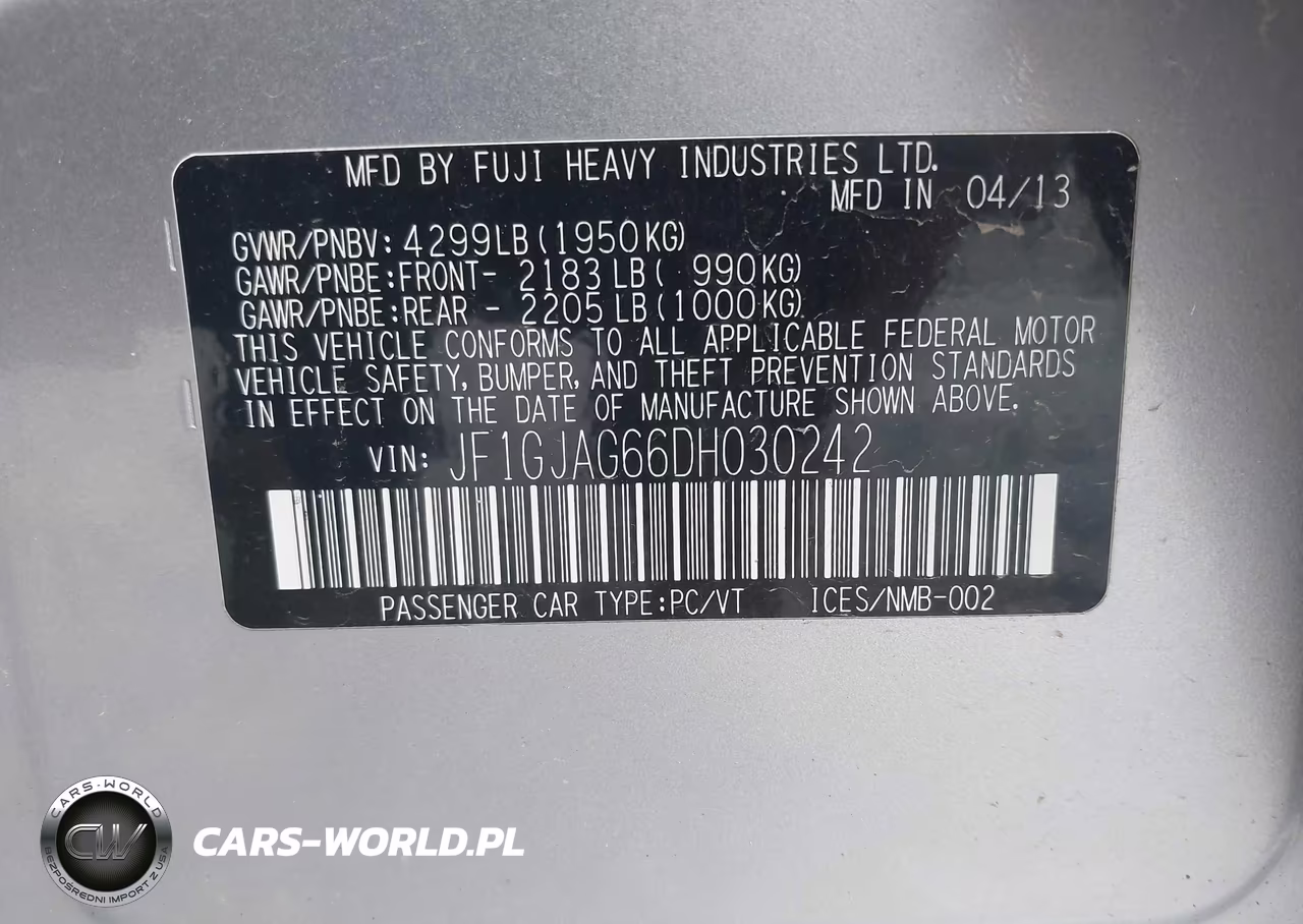 2013 Subaru Impreza 2.0I Limited VIN:JF1GJAG66DH030242 - 9