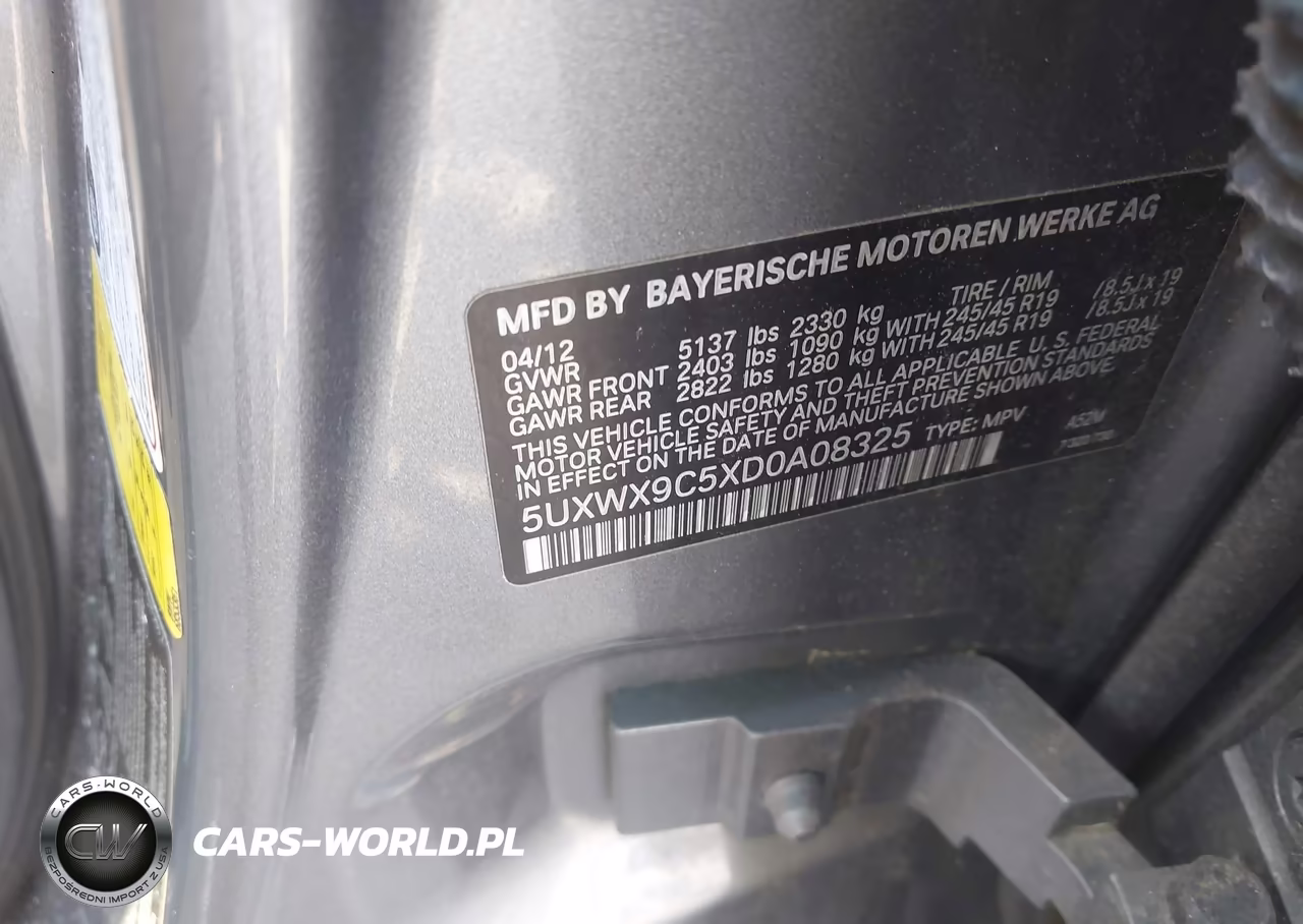 2013 BMW X3 xDrive28I VIN:5UXWX9C5XD0A08325 - 9