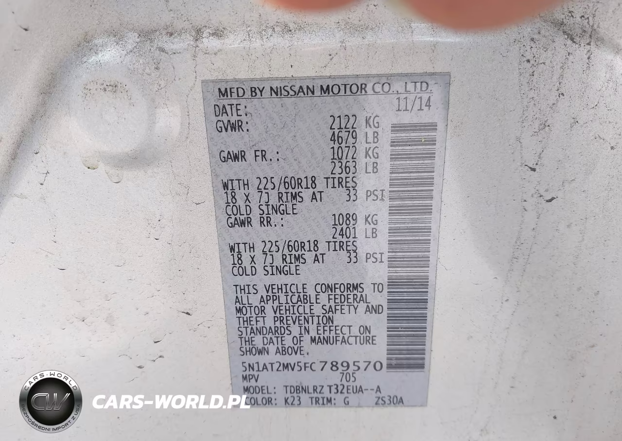 2015 Nissan Rogue Sl VIN:5N1AT2MV5FC789570 - 9