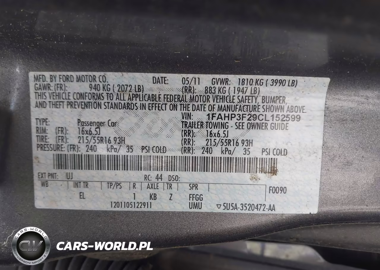 2012 Ford Focus Se VIN:1FAHP3F29CL152599 - 9