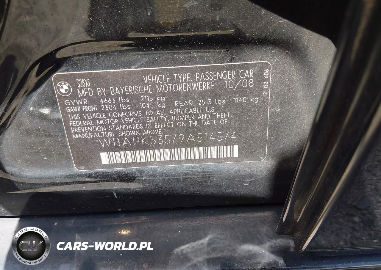 2009 BMW 328I xDrive VIN:WBAPK53579A514574 - 9