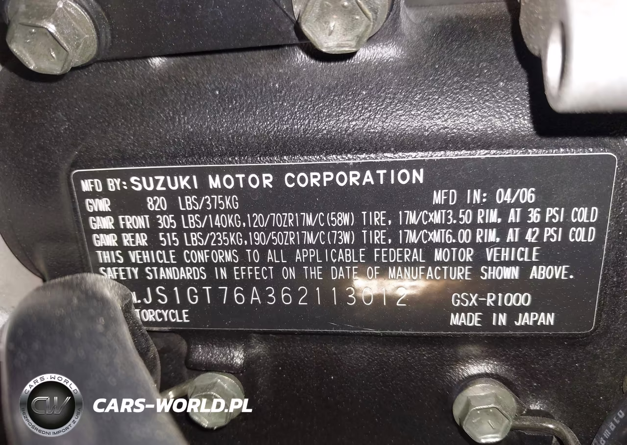 2006 Suzuki Gsx-R1000 VIN:JS1GT76A362113012 - 10