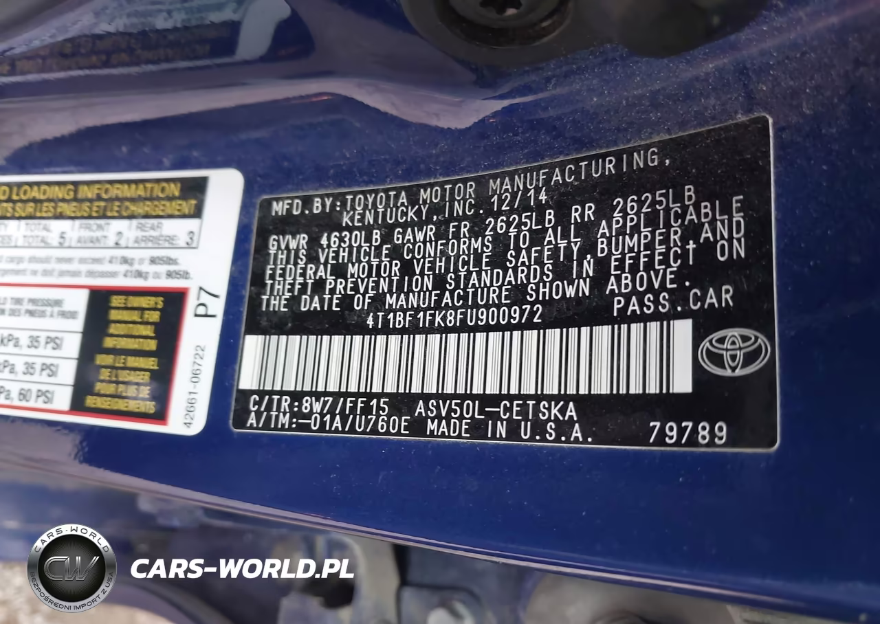 2015 Toyota Camry Se VIN:4T1BF1FK8FU900972 - 9