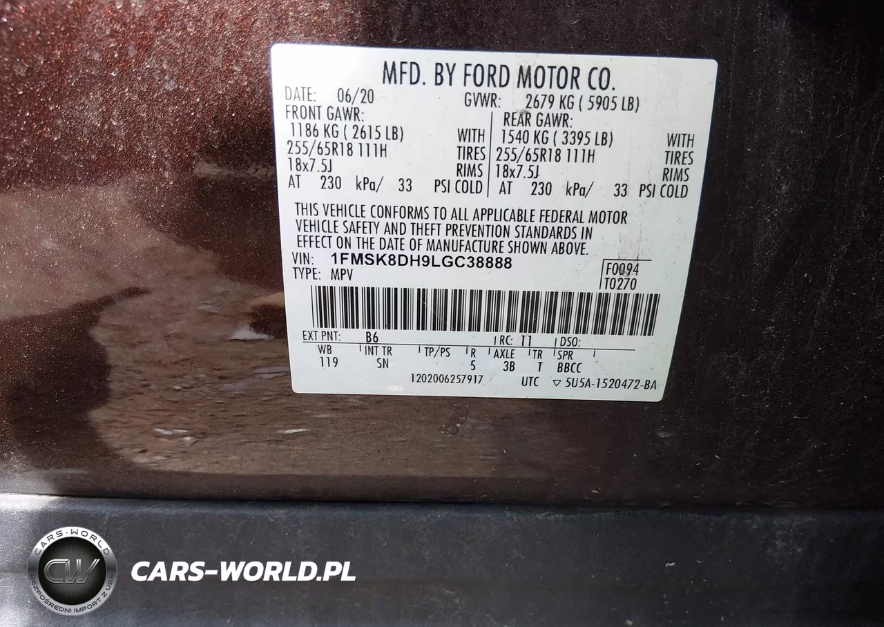 2020 Ford Explorer Xlt VIN:1FMSK8DH9LGC38888 - 9