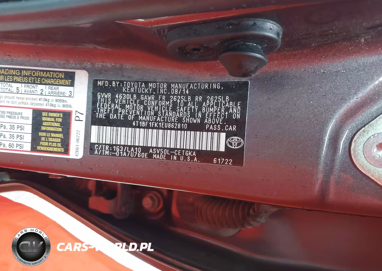 2014 Toyota Camry Xle VIN:4T1BF1FK1EU862810 - 9