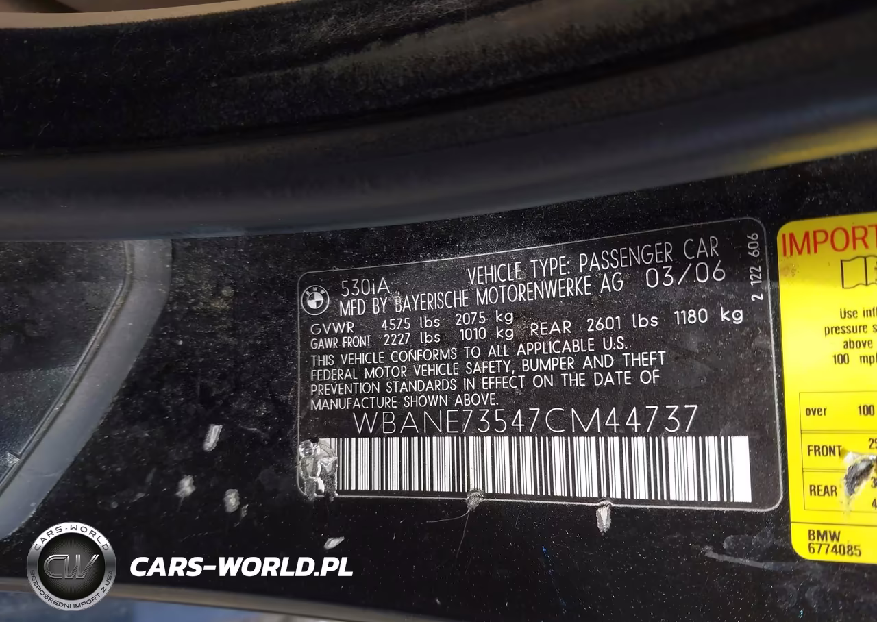 2007 BMW 530I VIN:WBANE73547CM44737 - 9
