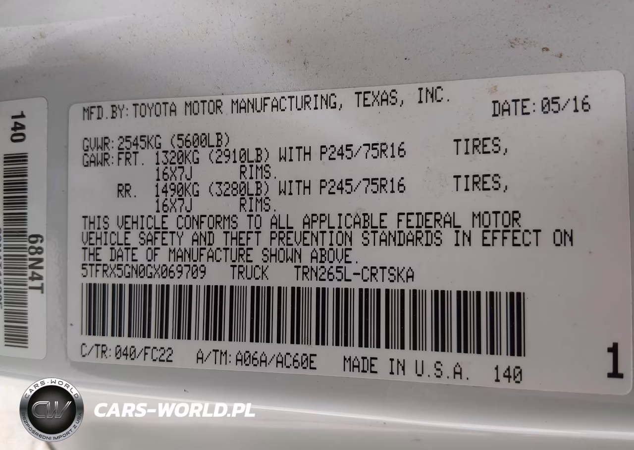 2016 Toyota Tacoma Sr5 VIN:5TFRX5GN0GX069709 - 9