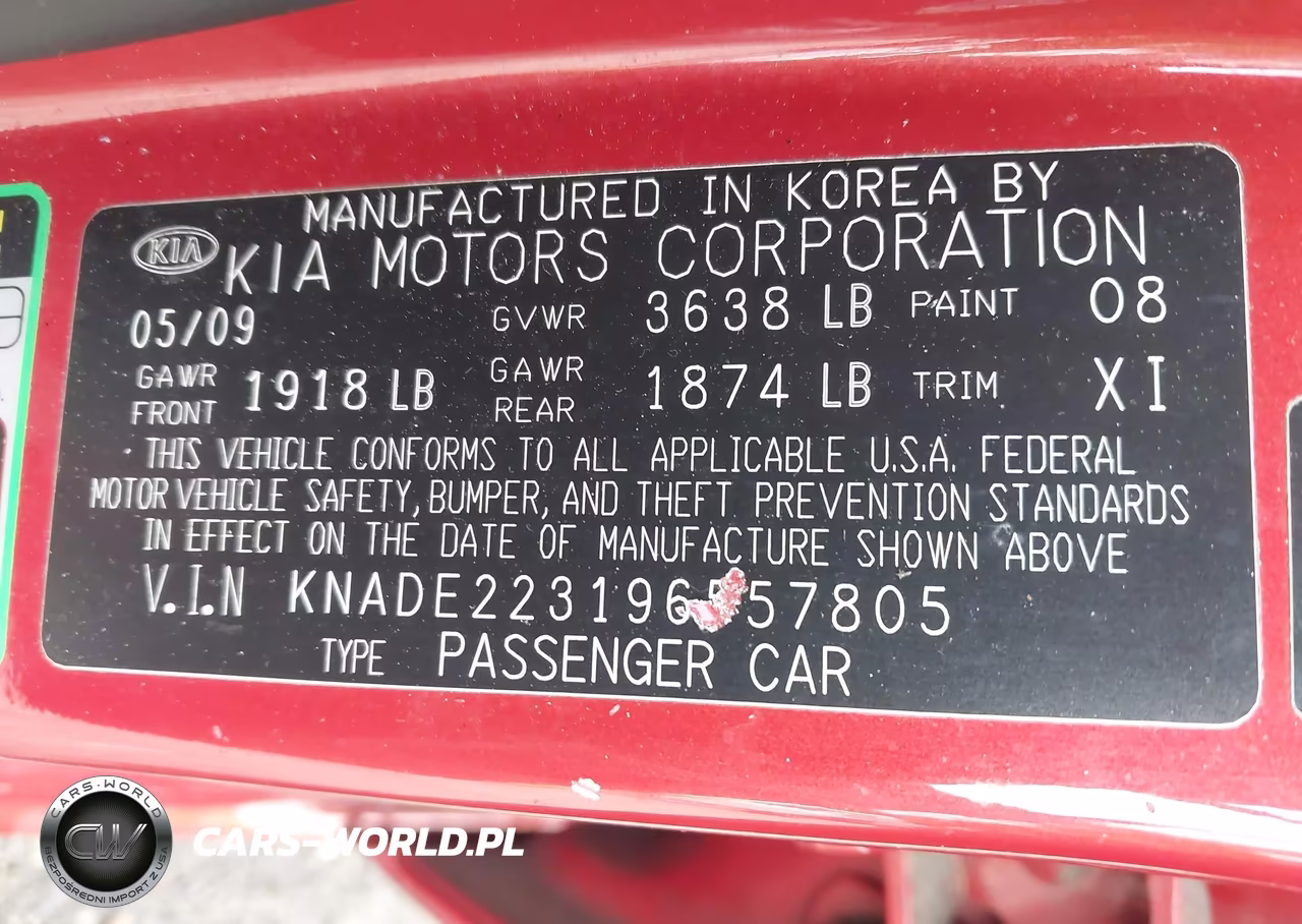 2009 Kia Rio Lx VIN:KNADE223196557805 - 9