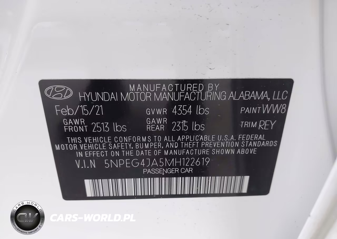 2021 Hyundai Sonata Se VIN:5NPEG4JA5MH122619 - 9