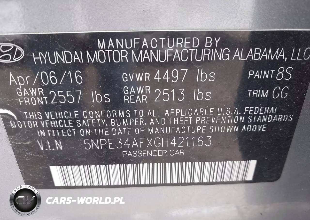 2016 Hyundai Sonata Sport VIN:5NPE34AFXGH421163 - 9