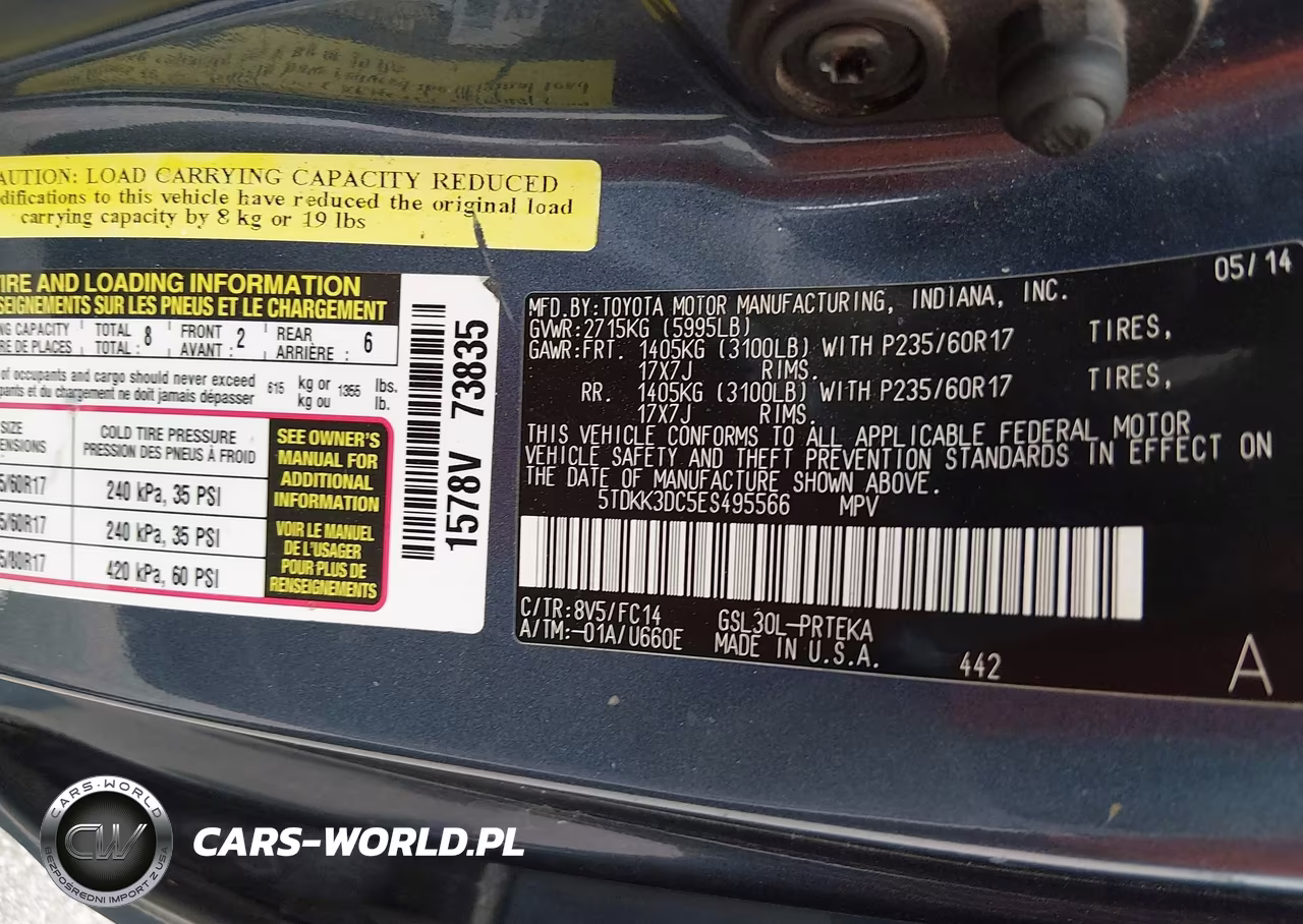 2014 Toyota Sienna Le V6 8 Passenger VIN:5TDKK3DC5ES495566 - 9