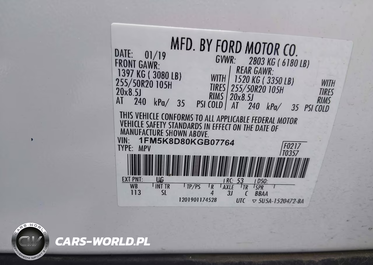 2019 Ford Explorer Xlt VIN:1FM5K8D80KGB07764 - 9