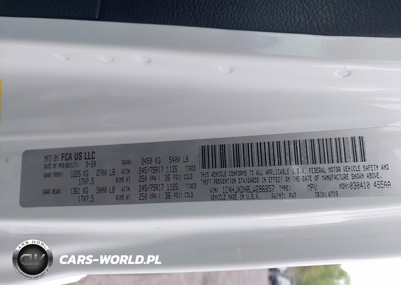2020 Jeep Wrangler Unlimited Sport S 4X4 VIN:1C4HJXDN8LW286857 - 9