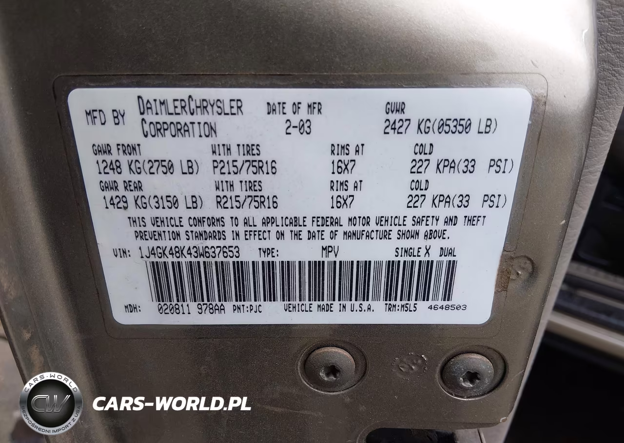 2003 Jeep Liberty Sport VIN:1J4GK48K43W637653 - 9