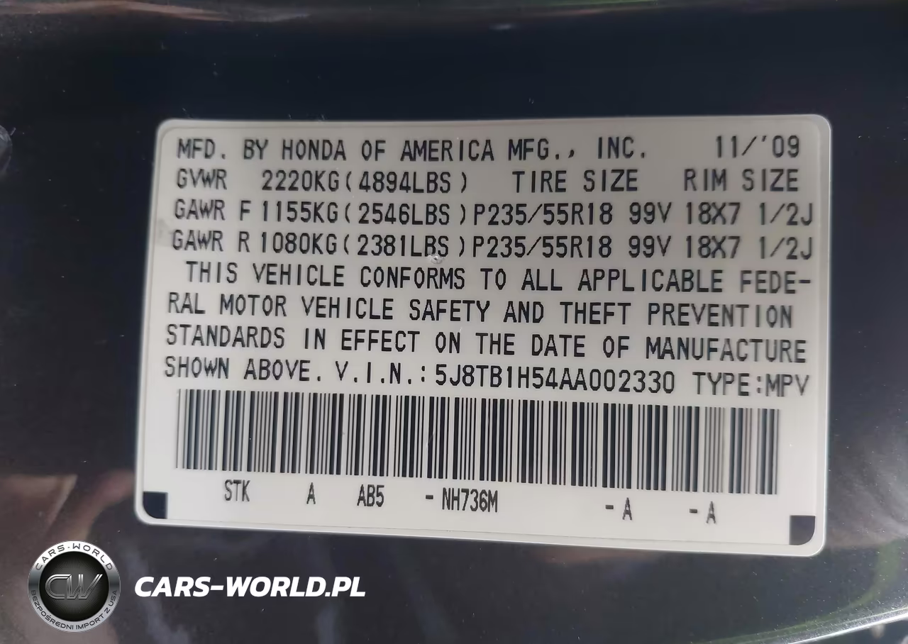 2010 Acura Rdx VIN:5J8TB1H54AA002330 - 9